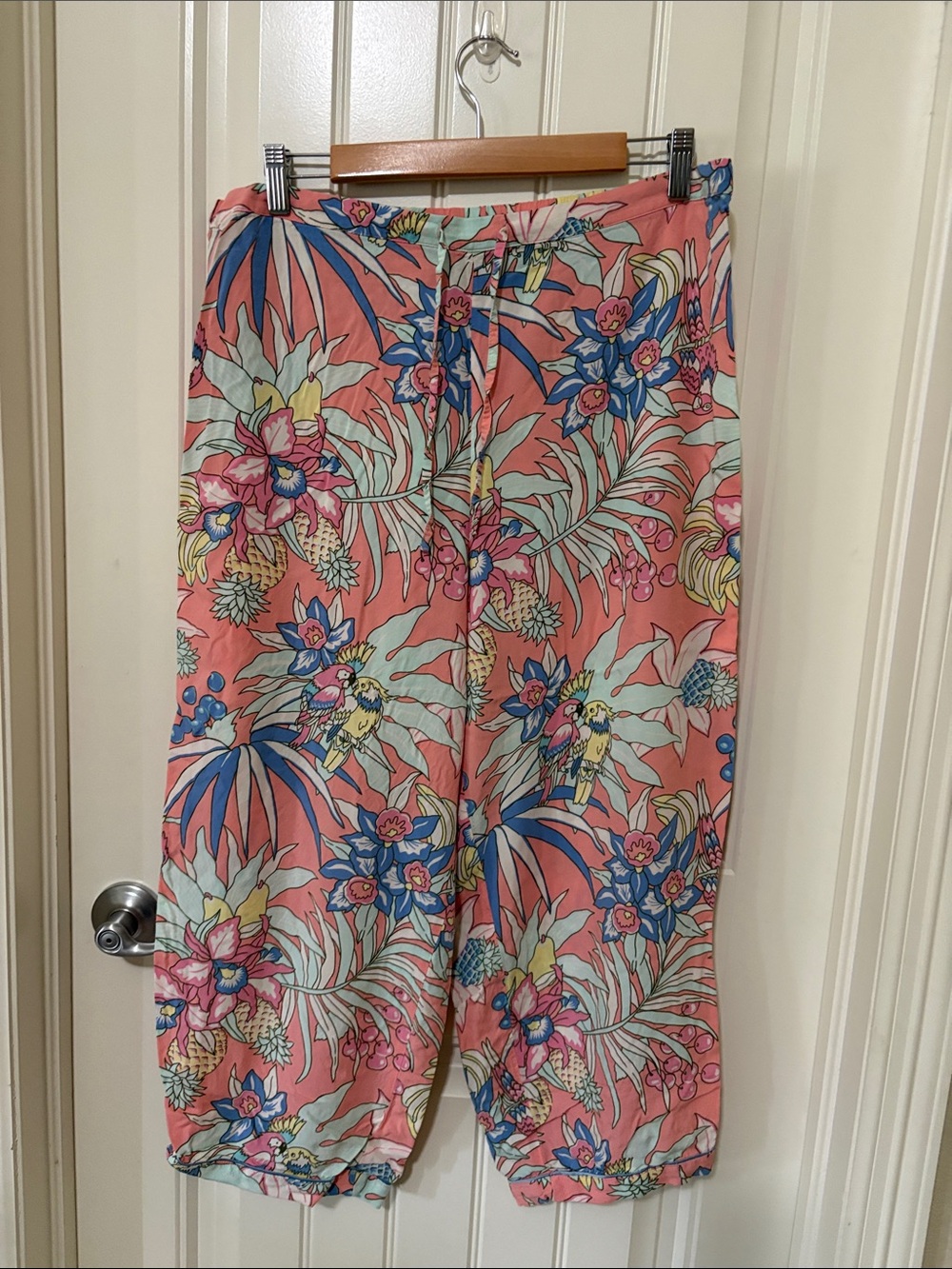 Talbots Coral Multi Floral Print Pajama‎ Pants